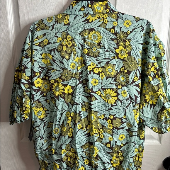 INC International Concepts Yellow and Green Floral Top - Picture 3 of 8